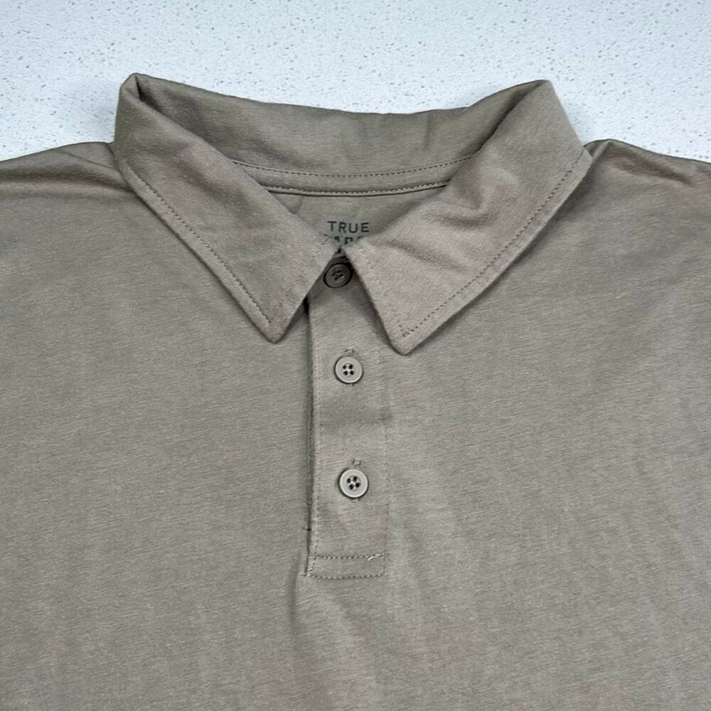 True Classic Soft Cotton/Poly Tan Polo Shirt Mens Large